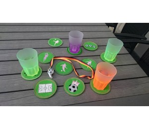 ITH Untersetzer - Fußball Ladies Silhouette